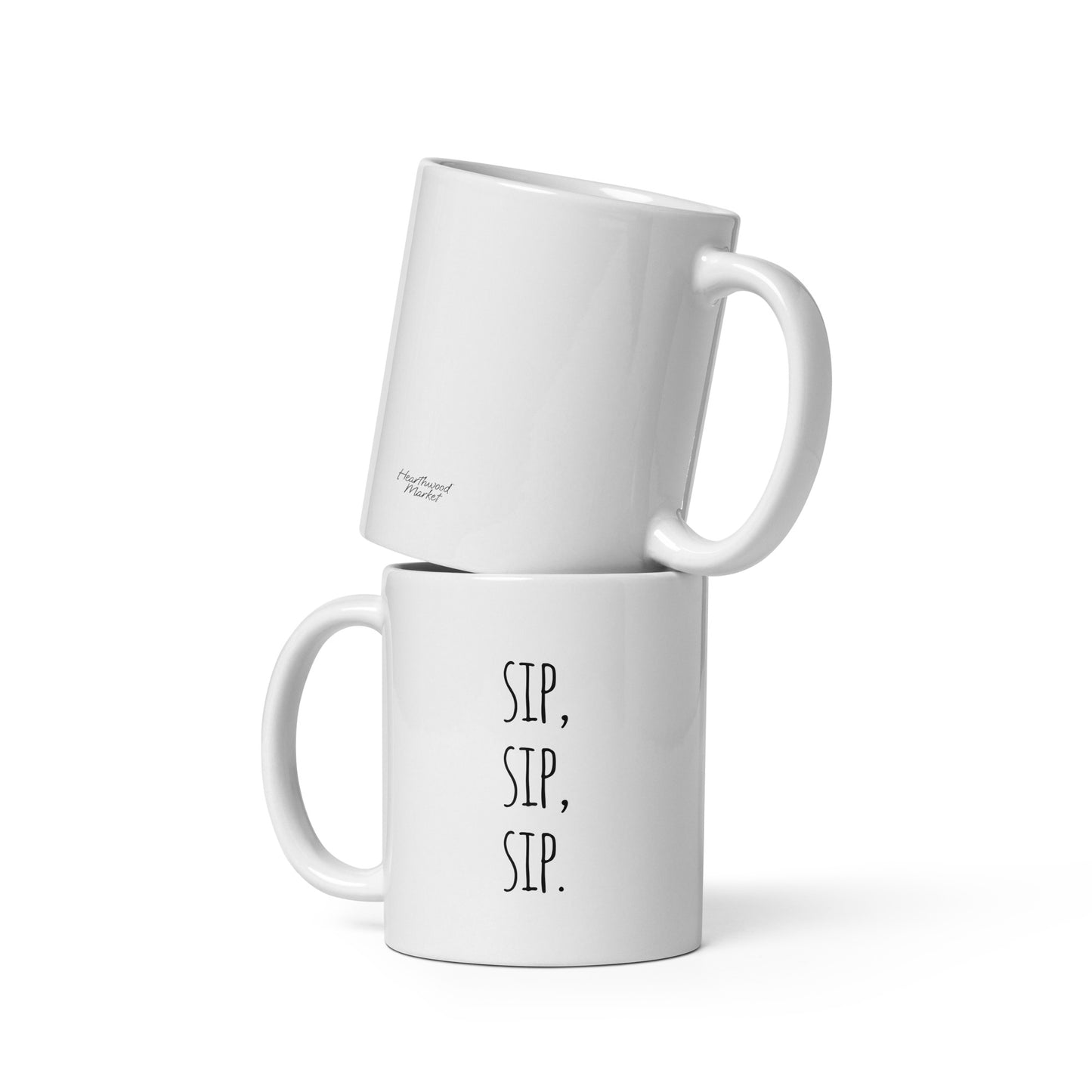 11 oz Custom handmade Sip Sip Sip Mug - eco-friendly beverage mug USA Hearthwood Market