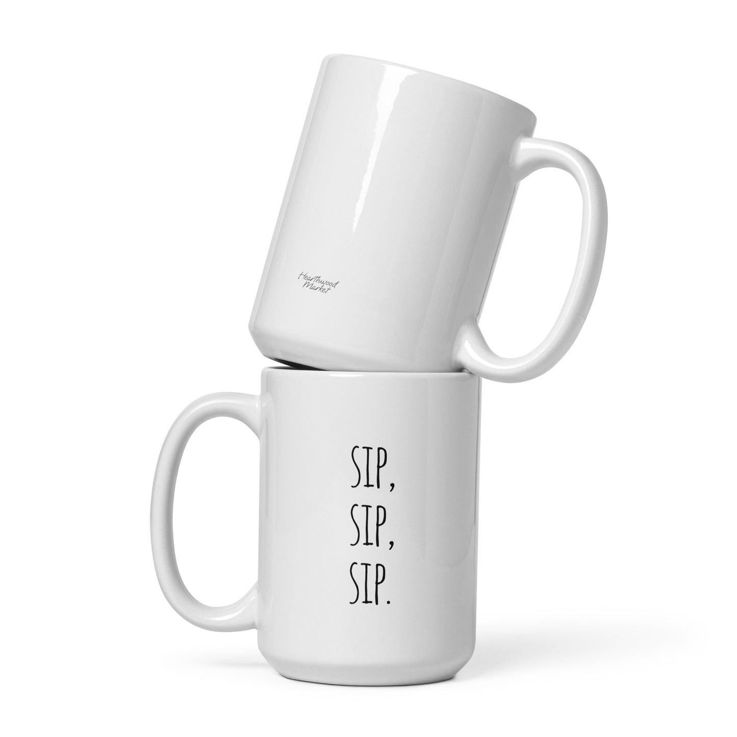 15 oz Custom handmade Sip Sip Sip Mug - eco-friendly beverage mug USA Hearthwood Market